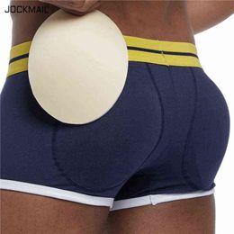 JOCKMAIL Sexy Men underwear Hip-up Butt Lifter Men's Package Enhancing Padded Trunk Shorts Gay penis boxer Push up boxershorts H1214