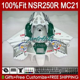 OEM Injection For HONDA NSR250 NSR 250 R MC21 PGM3 NSR250R 90 91 92 93 103HC.25 NSR 250R NSR250RR 1990 1991 1992 1993 Fairings green silvery