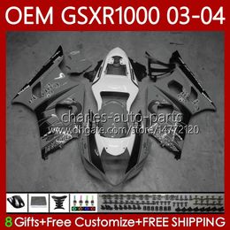 OEM Bodys For SUZUKI GSXR1000 K3 GSXR 1000 CC 03-04 Bodywork Grey Black 67No.144 GSXR-1000 K 3 GSX R1000 2003 2004 GSX-R1000 1000CC 03 04 Injection mold Fairing 100% Fit