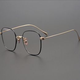 Fashion Sunglasses Frames Pure Titanium Ultralight Japanese Handmade Eyeglasses Retro Women Myopia Eyewear Frame Prescription Vintage Optica