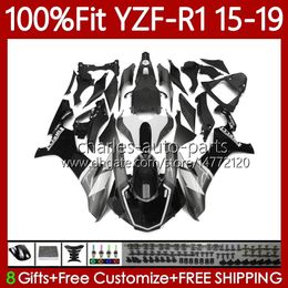 Injection Bodywork For YAMAHA YZF-R1 YZF R 1 1000CC 2015-2019 104No.150 YZF R1 Black Grey 1000 YZF-1000 2015 2016 2017 2018 2019 YZF1000 YZFR1 15 16 17 18 19 OEM Fairings