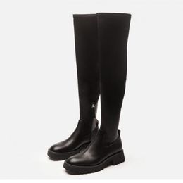 Boots Tube Long Thick-soled Knight Winter Women's High Over The Knee Shown Thin Elastic Street Style Botas Shoe