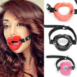 NXY Adult toys Silicone Open Mouth Gag Sex Toys For Adults Oral Fetish BDSM Bondage Plug Lips Shape Erotic Fixation O Ring Dilator 1130