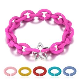 charming Star Bead Bracelet 10 Colours Hard Rubber X Bracelets For Women Men Jewellery Fashion gifts