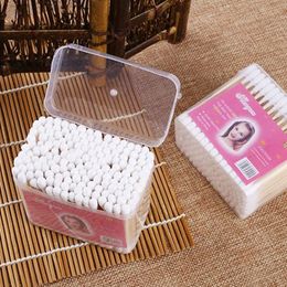 200PCS/Box Double Head Cotton Swab Bathroom Accessory Sets Bath Supplies Bamboo Sticks Disposable Cotton For Beauty Makeup Nose Ears Cleaning