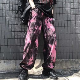 HOUZHOU Harajuku Tie Dye Harem Pants Women Joggers Hip Hop Streetwear Korean Fashion Trousers Hippie Jogging Oversize Casual 211115