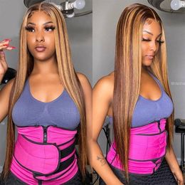 150% Density Ombre Lace Front Wigs Human Colored Body Wave 13x6x1 T Part Highlight HD Transparent Straight Pre Plucked Brazilian Virgin Hair