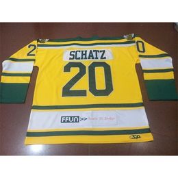 Real 001 real Full embroidery #20 Broncos Humboldt #Humboldtstrong SCHATZ Vintage Hockey Jersey or custom any name or number Jersey