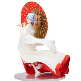 Re Life in a different world from zero Rem Kimono Anime Figures 23cm PVC action figure Model Toys Sexy Girl Collection Doll Gift Q0722