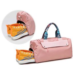 Borsa sportiva da esterno impermeabile in nylon da donna borsa da fitness per yoga borsa da uomo asciutta e bagnata palestra rosa zaino da viaggio per scarpe da allenamento per pesca da campeggio Q0705