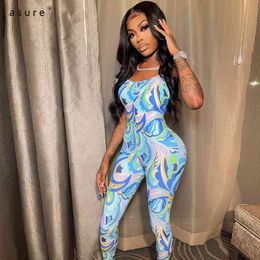 Sports Tight Combinations Traf Rompers Womens Jumpsuit Summer Pants Club Outfits Bodies Clothes Dungarees Streetwear K21Q01636 210712