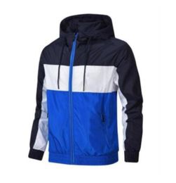 hot sell Men Women Luxury new Brand Sports Windbreaker Jackets Colours Patchwork Contract Waterproof Jacket Zippers Up Hooded Coats
