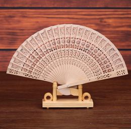 wedding Favours Folding Wooden Carved Craft Hand Fans Chinese Classical Wooden Fan For Home Decoration Crafts Souvenir Gifts SN3411