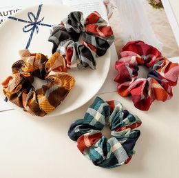 Scrunchies Headbands Plaid Rubber Hair Band Elastic Lattice Hairbands Girls Ponytail Holder Fashion Hair Accessories 9 Designs DHW4146