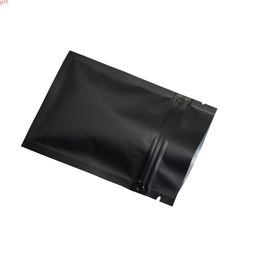 Wholesale 8*12cm Matte Black Aluminium Foil Packing Pouch Mylar Food Grade Bags Heat Seal Zipper Zip Lock Storage Baghigh quatity