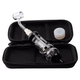 CSYC NC032 Glass Bong OD 32mm Smoking Pipes Bag Set 510 Quartz Ceramic Nail Quartz Banger Nails Dabber Tool Silicon Jar Portable Case Big Birdcage Water Pipe