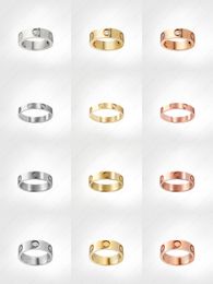 amor anillo de tornillo anillos para hombre clásico lujo diseñador mujer titanio acero aleación oro chapado en oro plata rosa nunca se desvanecen alérgico / 5 / 6mm