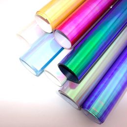 Window Stickers 25*100cm Holographic Heat Transfer Iron-on Clothing HTV For T-Shirts Bag Hat Craft DIY Decor Press Cricut Film