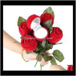 rose gift earring box Скидка Красная роза в форме ювелирных изделий витрина упаковки подарочные коробки для ожерелье серьги кольца браслеты d91 xgzt1 j6n3t