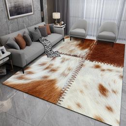 Carpets Modern Luxury Animal Fur Pattern Carpet Living Room Kitchen Runner Floor Mat Bedroom Area Rug Nordic Style Bedside Tapis