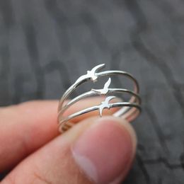Cluster Rings Ins Seagull For Women Haiyan Seabird Ring Set Engagement Wedding Aesthetic Jewelry Gift Anillos