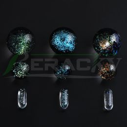 Beracky Dichro Glass Terp Slurpers Smoking Pearls Set With 14mm 22mm Solid Marbles 6*15 Pills For Bevelled Edge Slurper Quartz Banger Nails Rigs