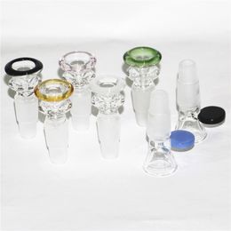 Hookahs Smoking 14mm and 18mm 2 in 1 Glass Bowls Multiple joint size for glass water bong dab rigs dabber wax tool oil burner pipe Terp Slurper quartz banger