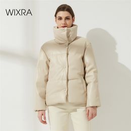 Wixra Winter Womens Parkas Casual Thicken Warm Cotton Jackets Coat Female Solid Classic Outwear Waterproof Jacket Street Wear 210819