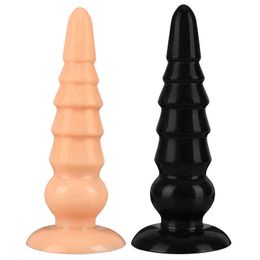 NXY Dildos Anal Toys Large Tower Shaped Vestibule Plug for Men and Women Masturbation Device Soft Suction Cup Chrysanthemum Expansion Fun Adult 0225