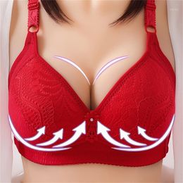 40# Flowers Big Size Tanks Women Underwear Wire Free Soft Burgundy B C Cup For Breast Ladies Cotton Thin Camisoles Bra &