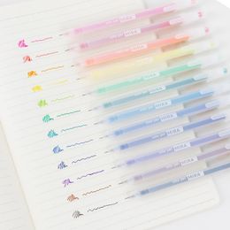 Gel Pens 12 Coloured 0.5 Mm Set For Journal Painting Graffiti Colour Pen Writing Highlighter Marker Stationary Supplies