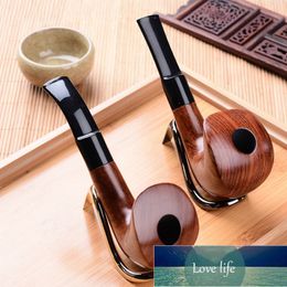 Manual Individuality Pipes Activated Carbon Double Filter Core Solid Wood Smoking Pipe Herb Tobacco Pipe Cigar Narguile Grinder