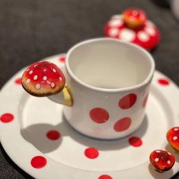 3d mug cup UK - Mugs Creative Cartoon Cute Mushroom Coffee Cups 3D Office Home Breakfast Mug With Handle Milk Drinking And