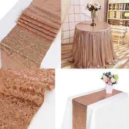 2021 Rose Gold 12x72 Inch Sequin Table Runner Sequin Runner Wedding Party Dinner Reception, Bridal Wedding Runner,Christmas decorations