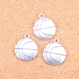 29pcs Antique Silver Plated Bronze Plated double sided basketball Charms Pendant DIY Necklace Bracelet Bangle Findings 18*21mm