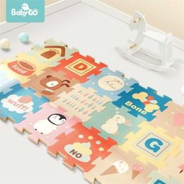 BabyGo 9pcs Baby Puzzle Play Mat XPE Foam Waterproof 82*82*2cm Thickened Children'S Crawling Pad Living Room Activity Floor Mat 220209