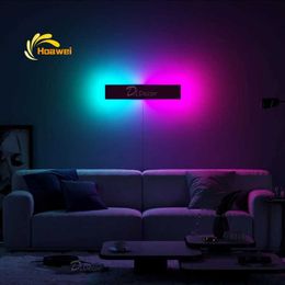 Modern RGB LED Wall Lamp Bedroom Living Room Decoration Lamp Wall Light Lighting Dining Room Wall Sconce Light Fixtures for Home 210724