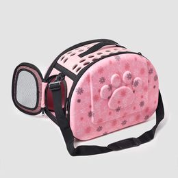 Folding Cross Body Cat Carriers Cage Pet Products Fashion Breathable Dog Bag Outdoor Portable Cat Shoulder Bag