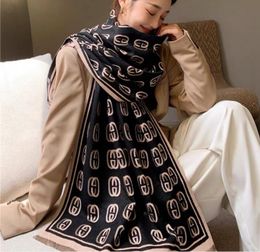 Autumn and winter imitation cashmere scarf female new style shawl thick geometric pattern warm air conditioning shawl dual-use student cold-proof scarf