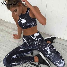Fashion Sportswear Fitness Tight Women's Tracksuits Sport Running Set 3D Printed Yoga Sets Workout Clothes Gym 210802