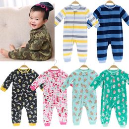 Baby clothing Infant girls clothes fleece bebes boys outwear warm zipper little girls overalls Pyjamas jumpsuit romper 210226