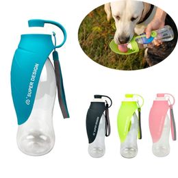 580ml Portable Pet Dog Water Bottle For Walking Soft Silicone Leaf Travel Dog Bowl Puppy Cat Drinking Bottle Pet Water Dispenser Y200922