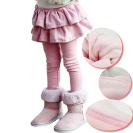 Baby Girls Skirts Pants Children Bottoms Trousers Autumn Winter Cotton Kids Leggings with Skirt Skinny Pantskirt 3-14 Years 210303