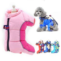 Winter Dog Clothes Waterproof Dog Overalls for Small Dogs Super Warm Soft Puppy Snow Suit Full-Covered Belly Female/Male Dog Use 211106