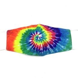Tie Dye Rainbow Gradient Washable Cloth Mask with Filter Piece JOKM726