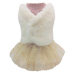 Dog Apparel Vest Jacket Bottoming Skirts For Dogs Warm Autumn Winter Tutu Dresses Pet Clothing Small Cat Clothes