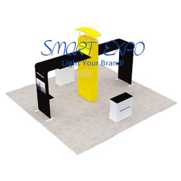 20x20 FT Bespoke Built Exhibition Stands Advertising Display with Frame Kits Custom Full Color Printed Graphics Carry Bag