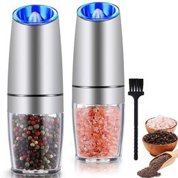 Gravity Electric Salt and Pepper Grinder Automatic Mill Porcelain Grinding Core for Kitchen Tools 210611