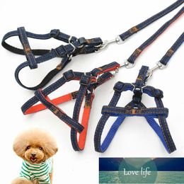 Cat Collars & Leads Denim Adjustable Traction Rope Cats And Dogs Are Generic Four Seasons Pet Chest Strap Id Skip The Factory price expert design Quality Latest Style