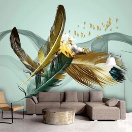 Custom 3D Photo Wallpaper Abstract Feather Wall Art Mural Papers Home Living Room Sofa TV Background Wall Decor